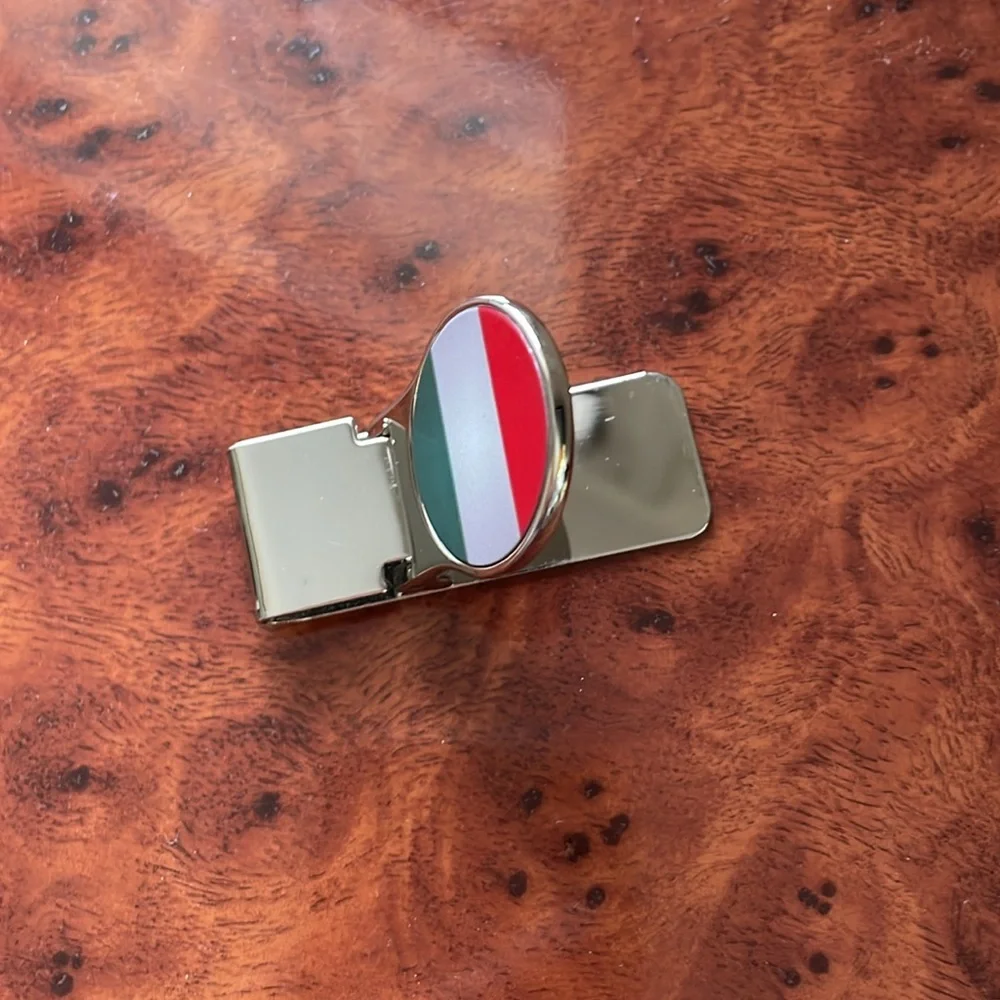 Silver Italian Flag Money Clip